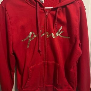 Red Hoodie with Gold Logo